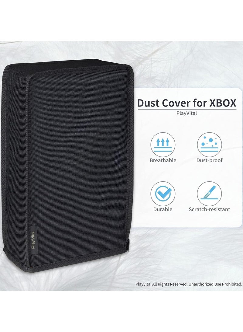 PlayVital Black Nylon Vertical Dust Cover for Xbox Series S Console, Soft Neat Lining Dust Guard, Anti Scratch Waterproof Cover Sleeve for Xbox Series S Console - X3PJ007 - Image 5