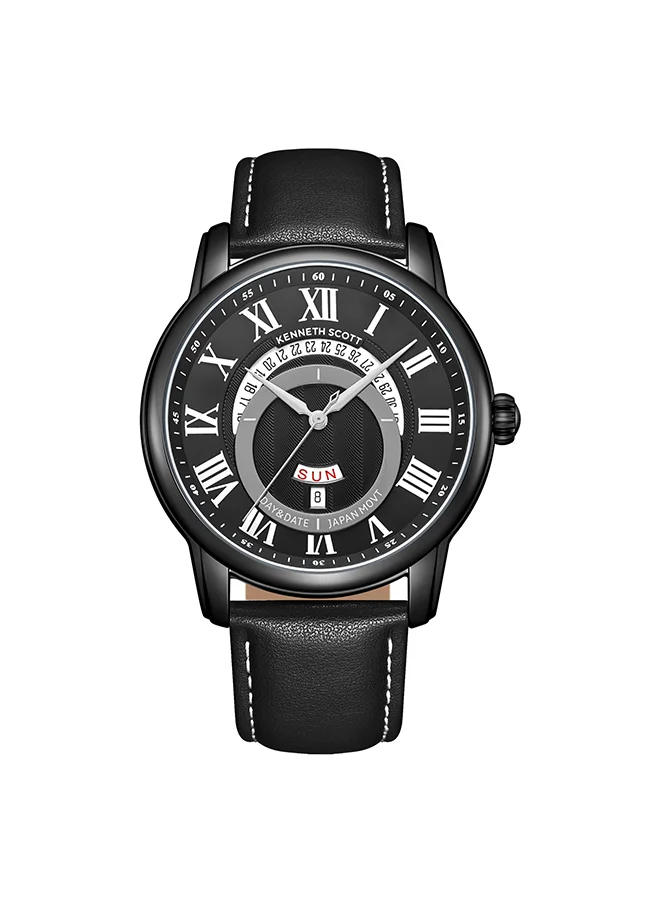 KENNETH SCOTT Men's Black  Dial Analog Watch - K24020-BLBB