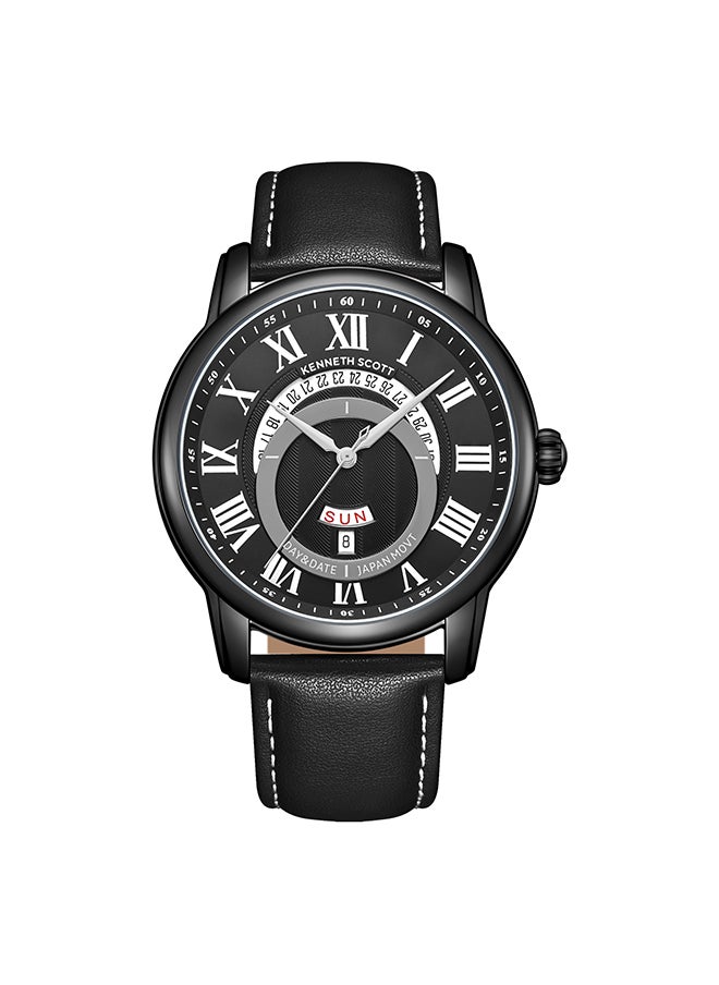 KENNETH SCOTT Men's Black  Dial Analog Watch - K24020-BLBB  - Image 1