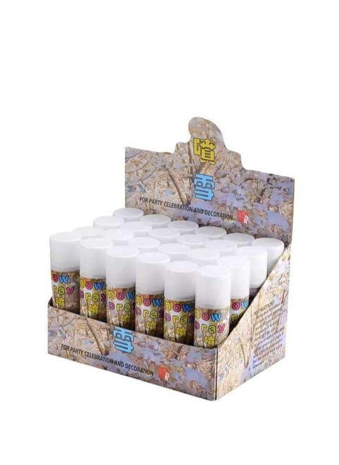 Snow Spray Pack of 24 | Realistic Vanishing Snow Effect | All Occasions | Compact Design | Festival Party Crazy String Snow Spray | Safe Formul