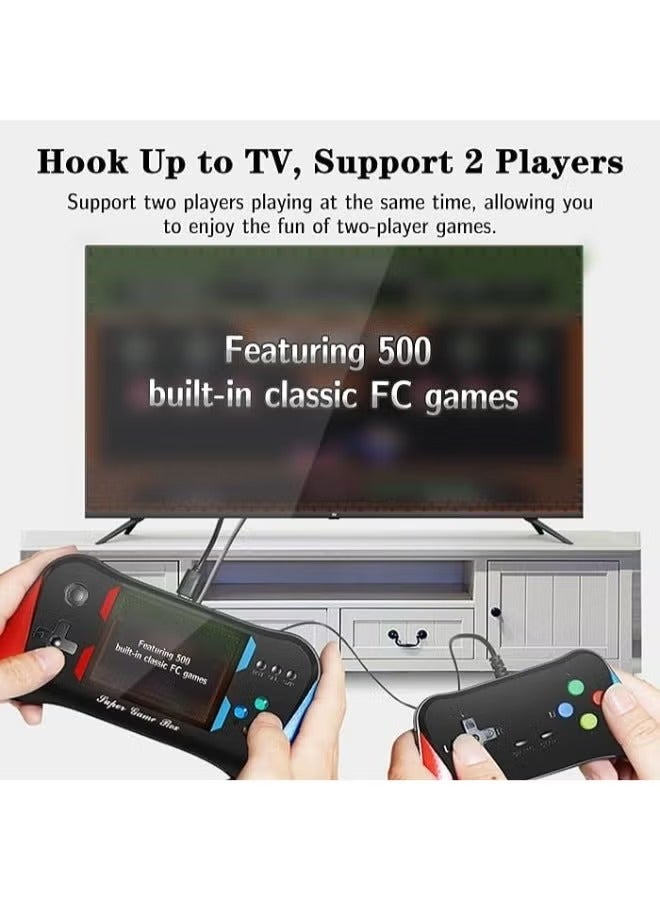 Handheld Game Console for Kids Adults, 3.5'' LCD Screen Retro Handheld Video Game Console, Preloaded 500 Classic Retro Video Games with Rechargeable Battery, Support 2 Players and TV Connection (AA) - Image 3