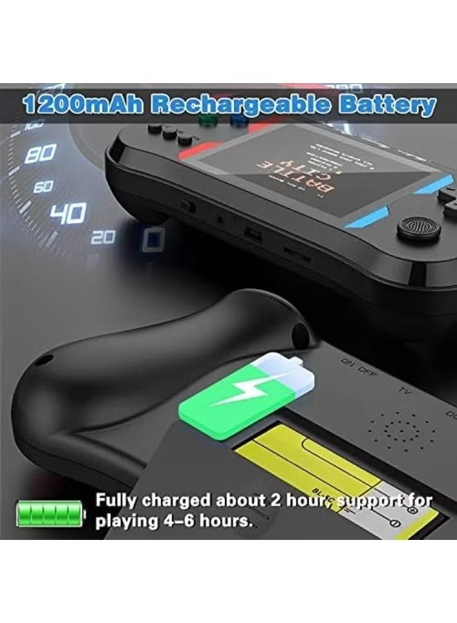 Handheld Game Console for Kids Adults, 3.5'' LCD Screen Retro Handheld Video Game Console, Preloaded 500 Classic Retro Video Games with Rechargeable Battery, Support 2 Players and TV Connection (AA) - Image 4