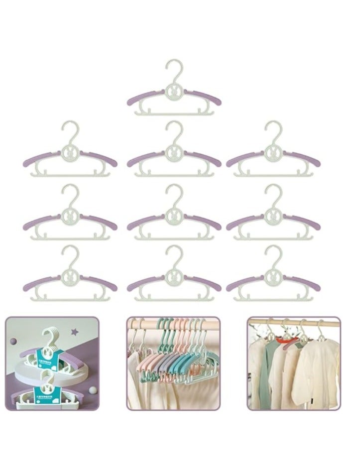 10 Pack Baby Hangers Extendable Infant Hangers Kids Coat Hangers with Stackable Hooks for Closet Non-Slip Toddler Hangers for Kids Children Clothes Dresses  - Image 1