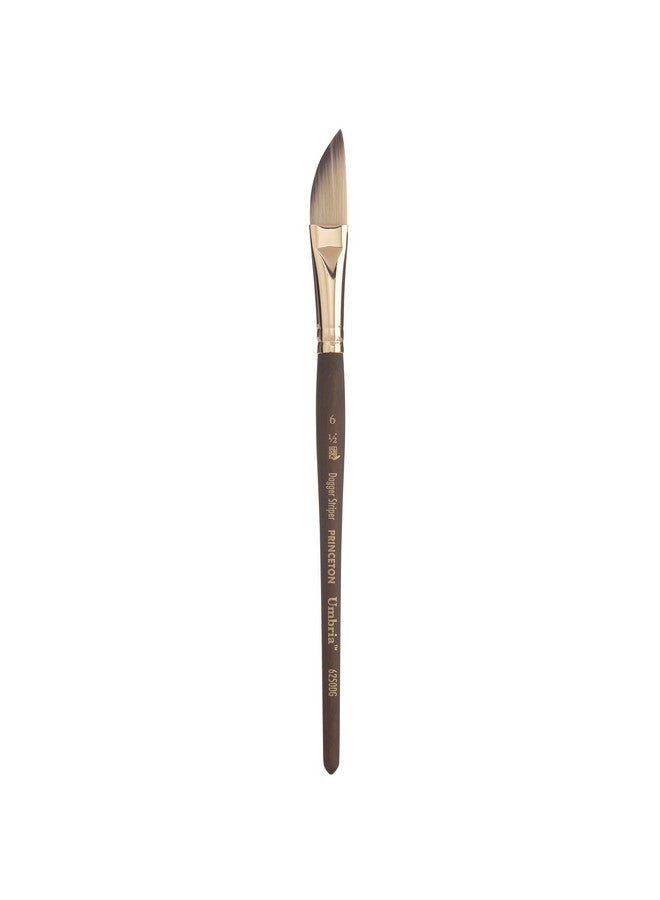 Princeton Umbria Short Handle Synthetic Paint Brush For Watercolor, Acrylic And Oil, Series 6250, Dagger Striper, 6  - Image 1