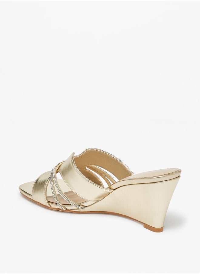 Flora Bella By Shoexpress - Women's Embellished Slip-On Wedge Sandals Ramadan Collection - Image 1