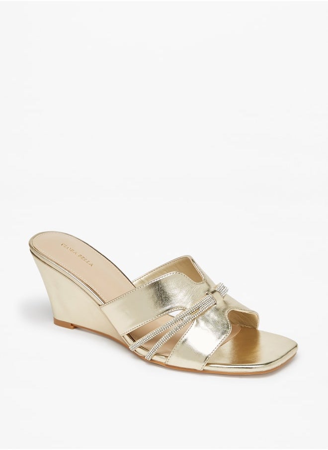 Flora Bella By Shoexpress - Women's Embellished Slip-On Wedge Sandals Ramadan Collection - Image 1