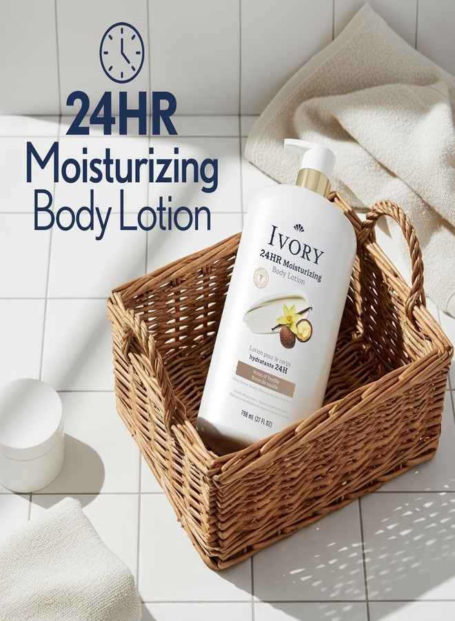 Ivory Hand & Body Lotion, 24hr Moisturizing, Repairs Extra Dry Skin, All Day Hydration, Lightweight Formula, Absorbs Instantly, Perfect for Daily Use, Shea Butter Blend, Vanilla Scent, 27 fl oz - Image 2