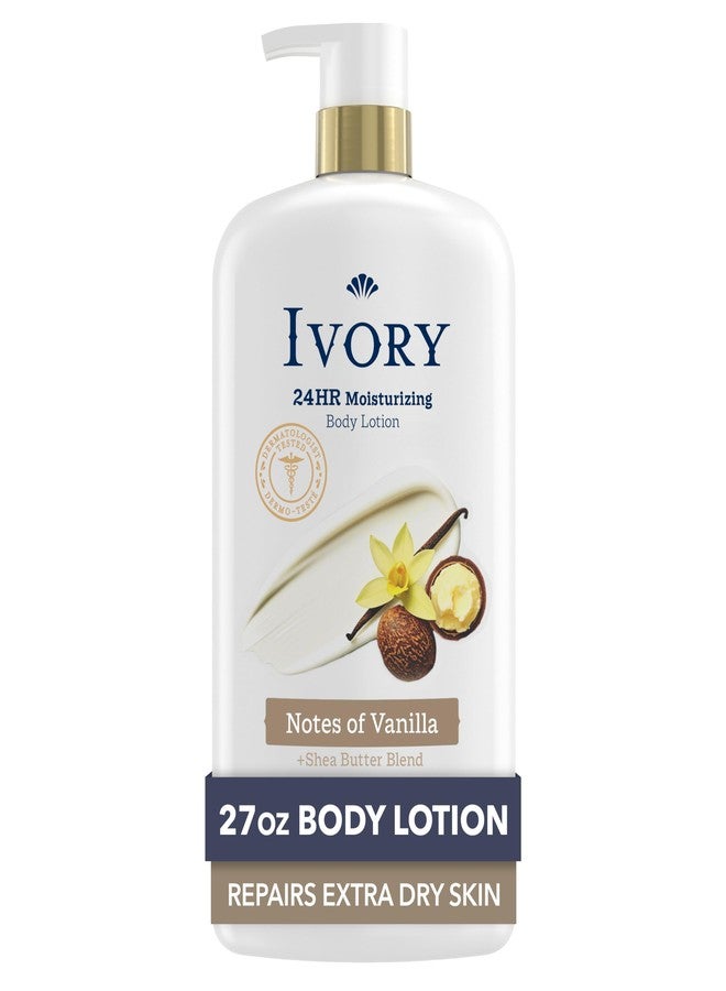 Ivory Hand & Body Lotion, 24hr Moisturizing, Repairs Extra Dry Skin, All Day Hydration, Lightweight Formula, Absorbs Instantly, Perfect for Daily Use, Shea Butter Blend, Vanilla Scent, 27 fl oz - Image 1