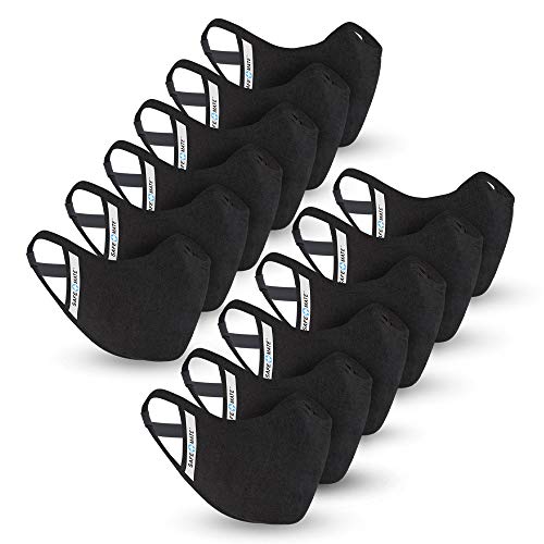 Case-Mate Safe+Mate x Cloth Face Mask, Washable & Reusable, Adult S/M, Cotton, Includes Filters, Black (Pack of 12) - Image 1