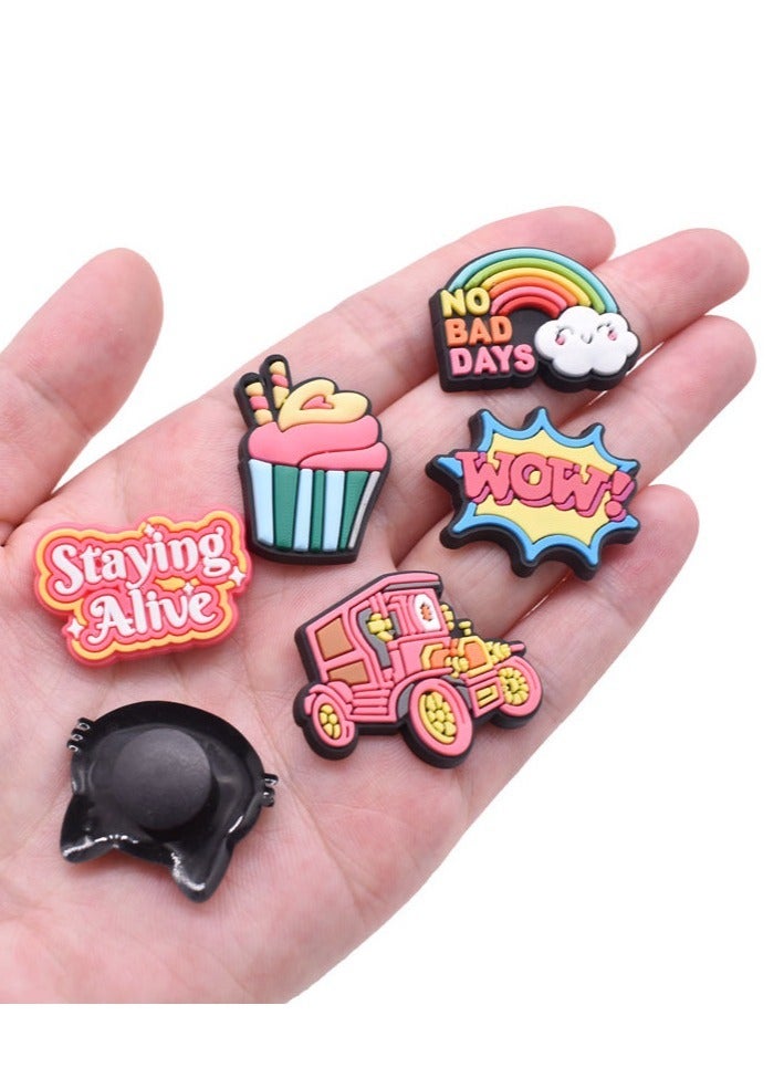 Excefore Shoe Decoration Charms 25 Pcs Girly Crocs Charms Croc Accessories PVC Shoe Charm for Crocs Shoes Bracelets Wristband Party Gifts for Adult Girls Women Kids - Image 3