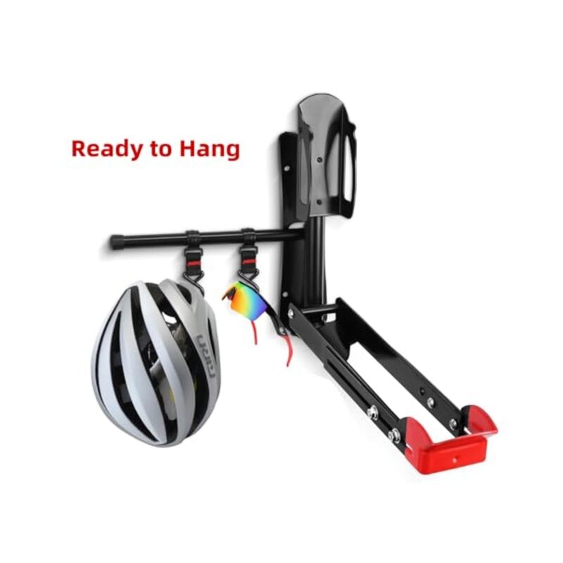 Rotatable Bike Wall Mount eliminates the need to lift heavy garage bike racks after rotation, features three-level wheel adjustment, space-saving, foldable design - Image 1
