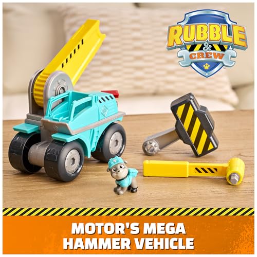 Rubble & Crew Rubble Crew Motor Mega Hammer Vehicle 10Inch Construction Truck with Motor Action Figure PAW Patrol Kids Toys for Boys Girls Ages 3 and Up - Image 5