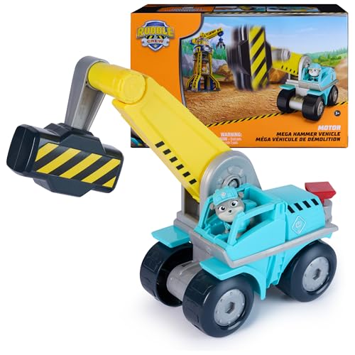 Rubble & Crew Rubble Crew Motor Mega Hammer Vehicle 10Inch Construction Truck with Motor Action Figure PAW Patrol Kids Toys for Boys Girls Ages 3 and Up - Image 1