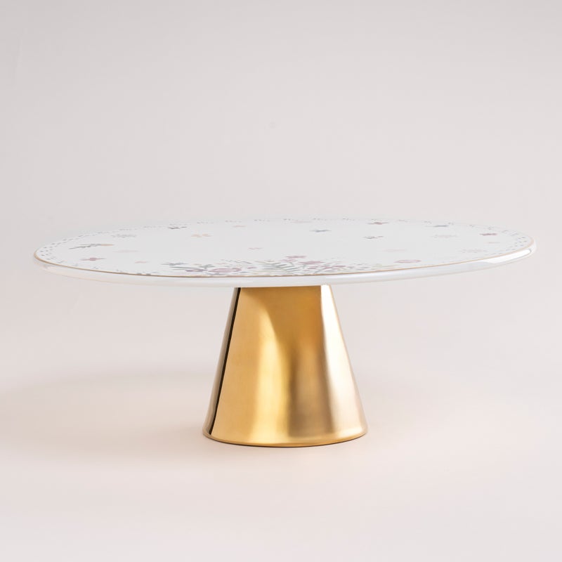 لا ميسا حامل الكيك بورسلان من لا ميسا باللون الأبيض - Image 2