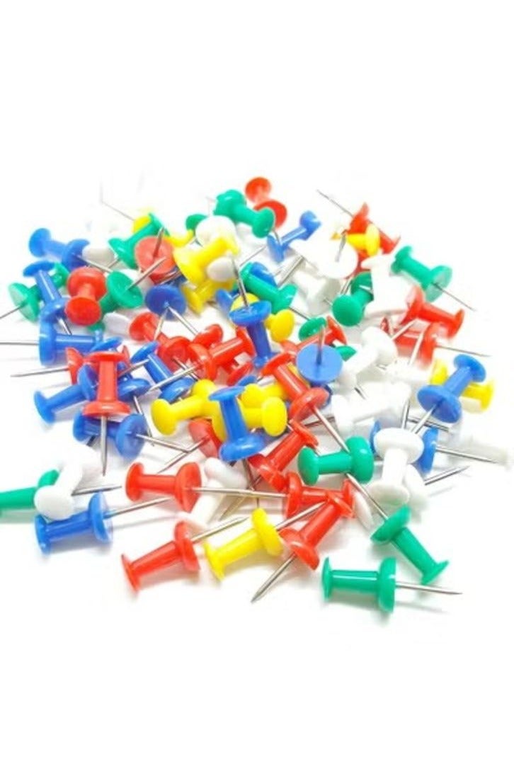 100 Piece Colorful I-shaped Nail Plastic Drawing Nail Cute Colorful Drawing Nail Softwood Message Board Press Nail - Image 3