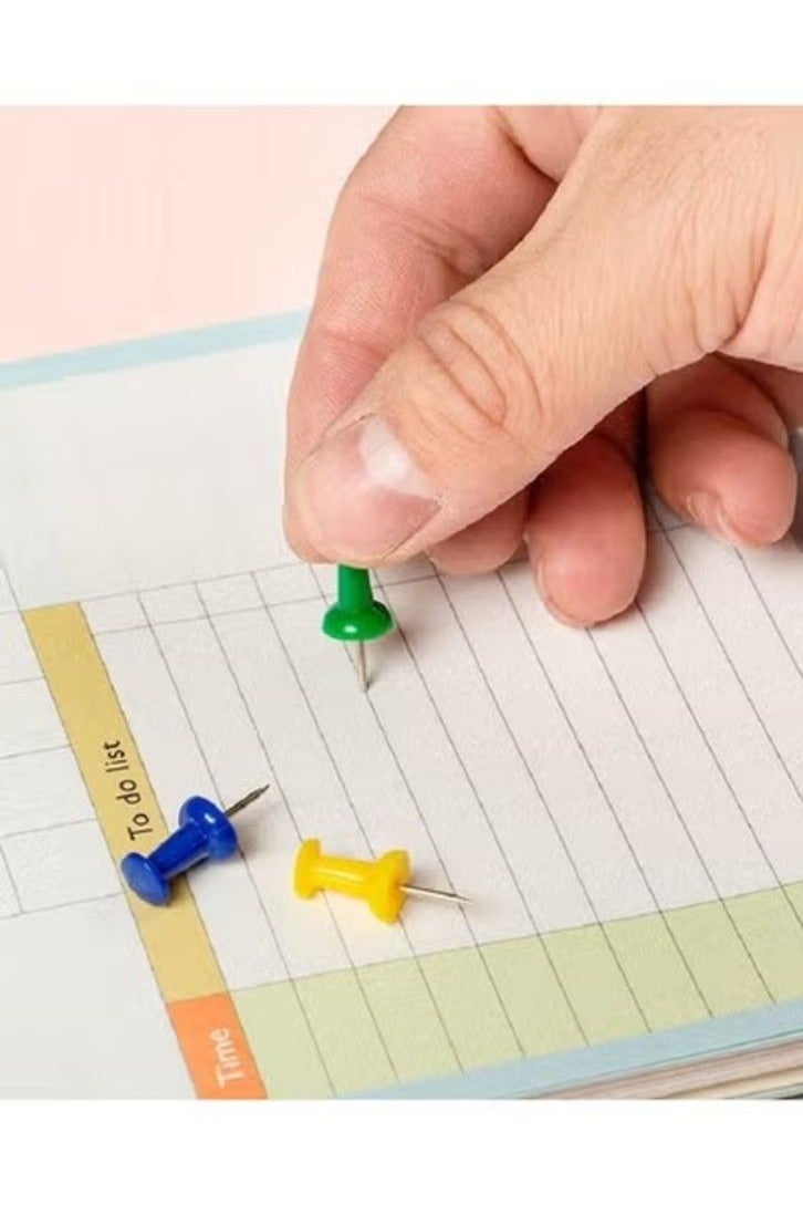 100 Piece Colorful I-shaped Nail Plastic Drawing Nail Cute Colorful Drawing Nail Softwood Message Board Press Nail - Image 4