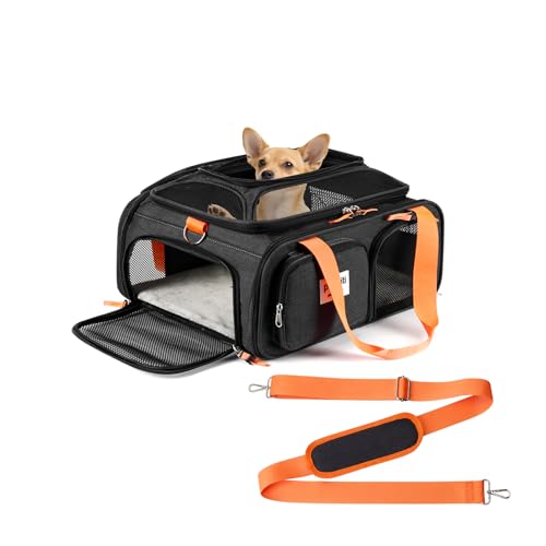 pidipiti 17x13x8 Frontier Allegiant Breeze Airlines Approved top Expandable pet Carrier for ExtraSmall DogSmall catWeight up to 5 lbsLength Shorter Than 16 - Image 1