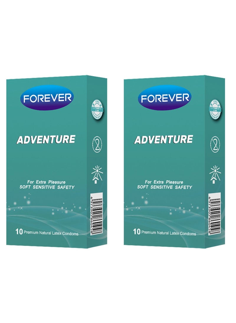 Forever - Pack of 2 Adventure Premium Natural Latex Condoms - Image 1