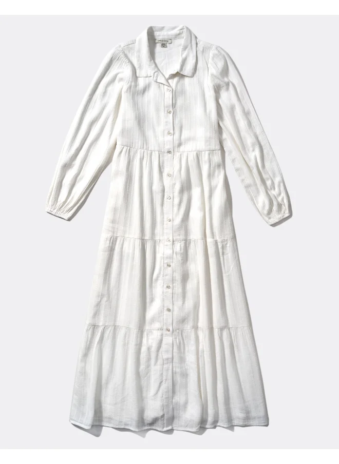 American Eagle AE Long-Sleeve Midi Shirt Dress