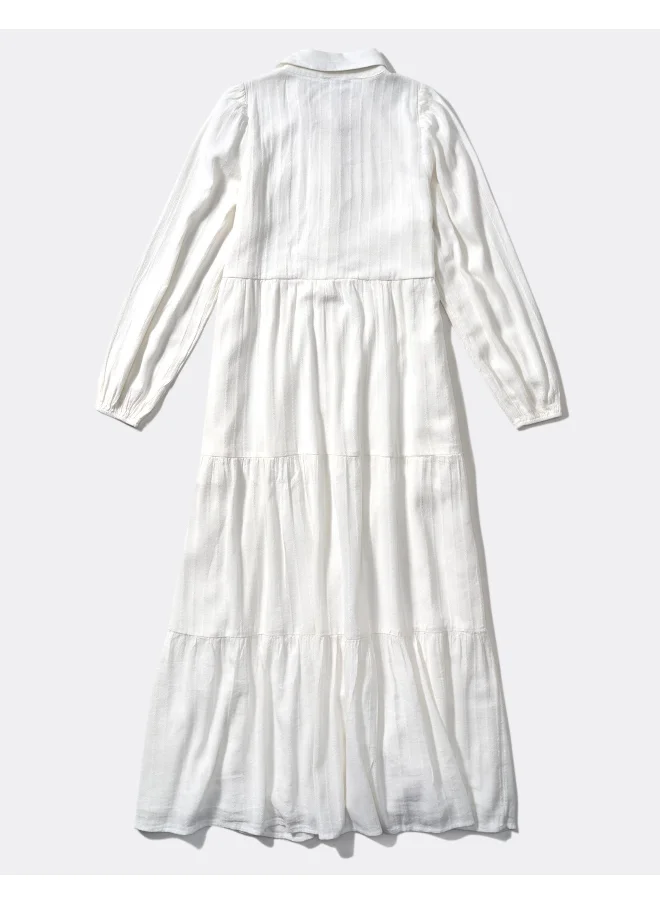 American Eagle AE Long-Sleeve Midi Shirt Dress