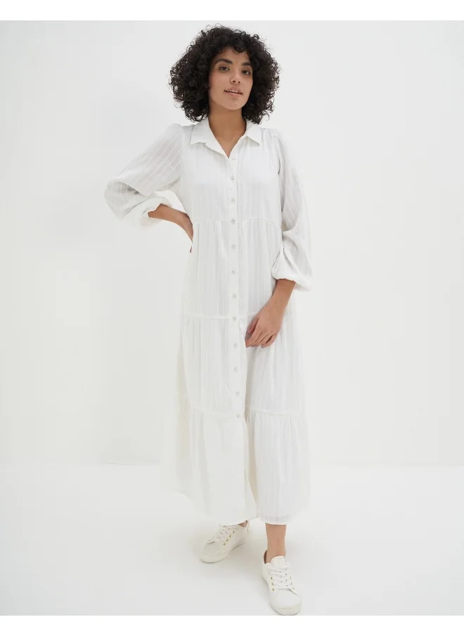 American Eagle AE Long-Sleeve Midi Shirt Dress
