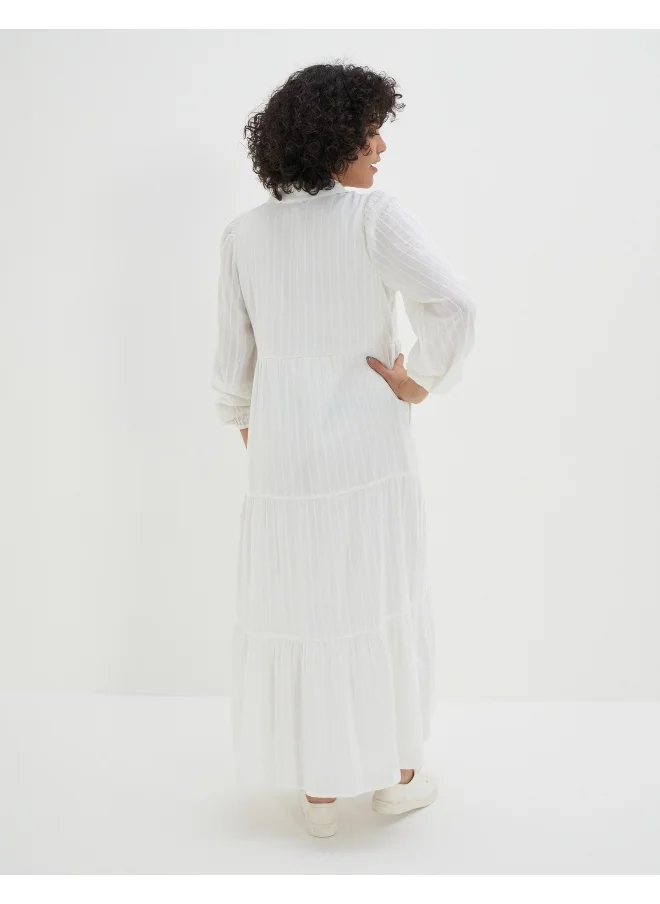 American Eagle AE Long-Sleeve Midi Shirt Dress