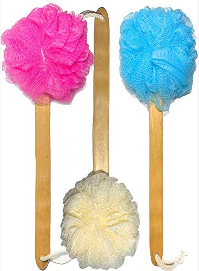 Mr.Cui'shop 3 Pack Exfoliating Loofah luffa loofa Bath Back Brush On a Stick - Long Wooden Handle with Radian is Ergonomic for Men and Women - Shower Sponge Body Back Scrubber Pack of 3 - Image 5