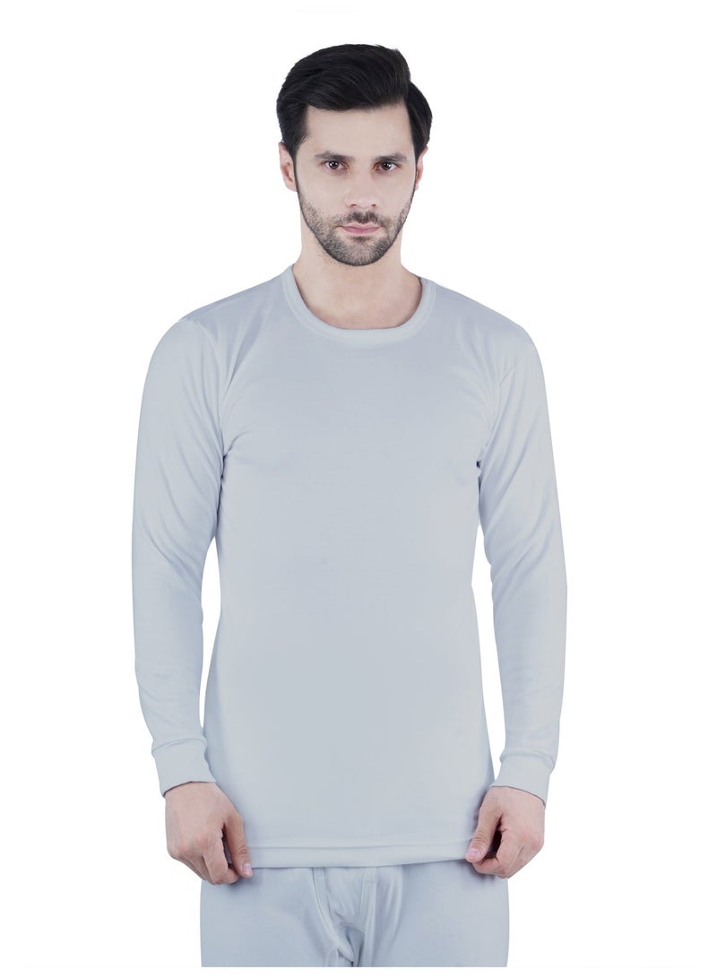 White Leaf Men’s Winter Innerwear 2PC Set Grey Melange | 100% Cotton 240 GSM Thermal Wear | Warm Breathable Body Fit | ECAS Certified - Image 2