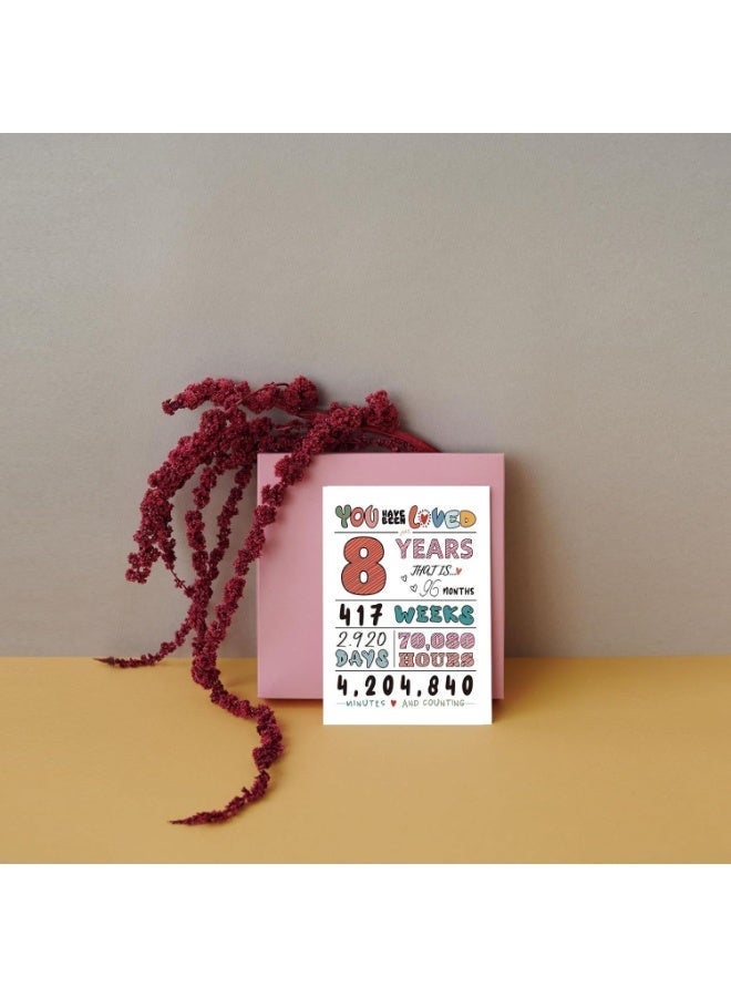 بطاقة تهنئة واحدة لعيد الميلاد الثامن - تصميم زهري أنيق، دعوة احتفالية فاخرة مع ظرف - Image 3