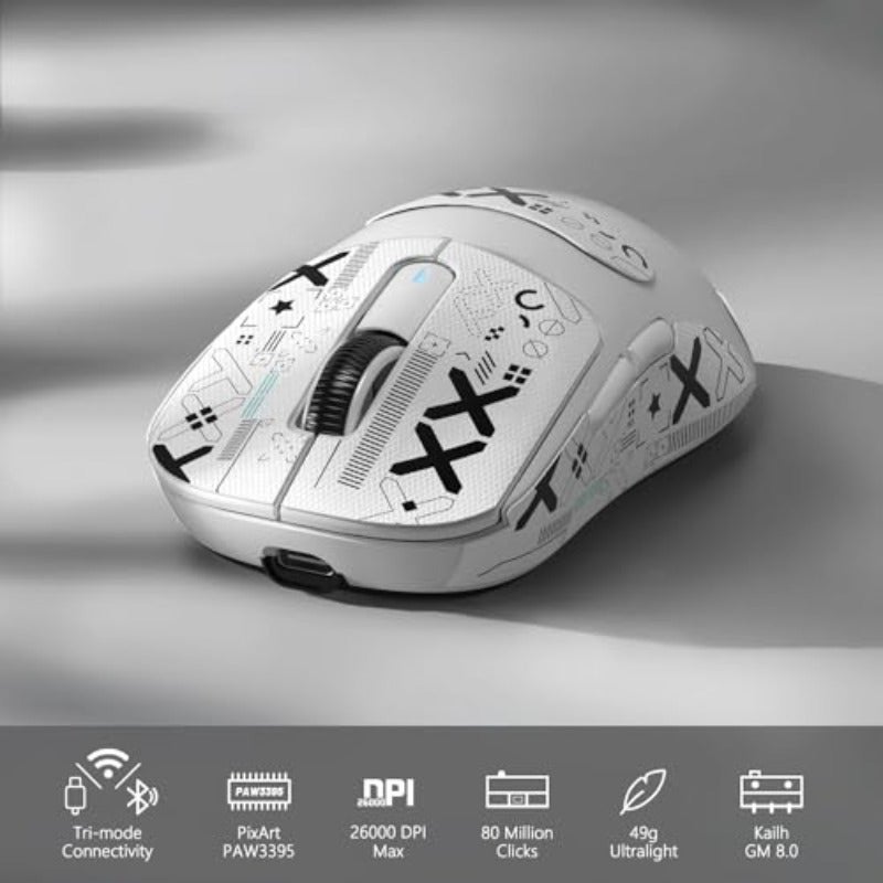 MAMBASNAKE Attack Shark X3 Wireless Gaming Mouse Ultra-Light 49g PixArt PAW3395 26000 DPI Bluetooth 2.4GHz Triple Mode Wired 200 Hours Rechargeable Battery Kailh GM8.0 Switch for - Image 2