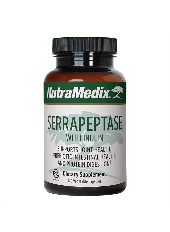 Nutramedix Serrapeptase Capsules - Proteolytic Digestive Enzymes Supplement for Digestive Health, Gut Health, Sinus Function & Joint Support (120 Vegetarian Capsules) - Image 1