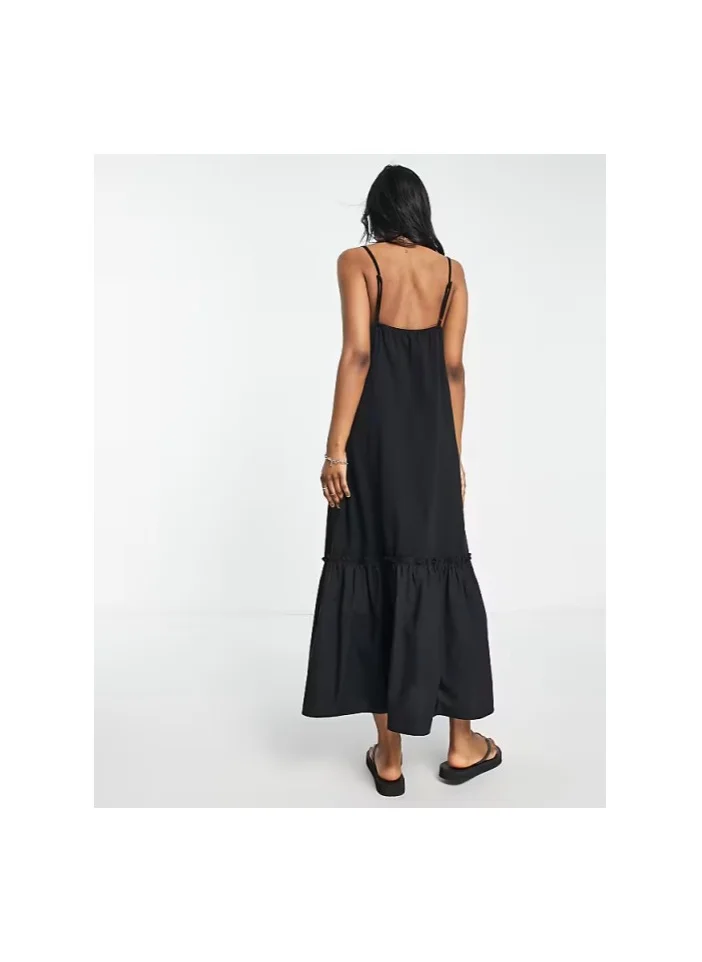 TOPSHOP Strappy Ruffle Detail Jumpsuit