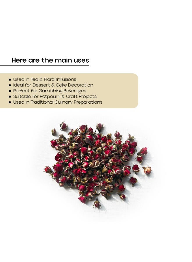 OGOC Premium Dried Red Rose Buds Natural Floral Decoration for Tea, Potpourri, Crafts & Home Decor - Image 3