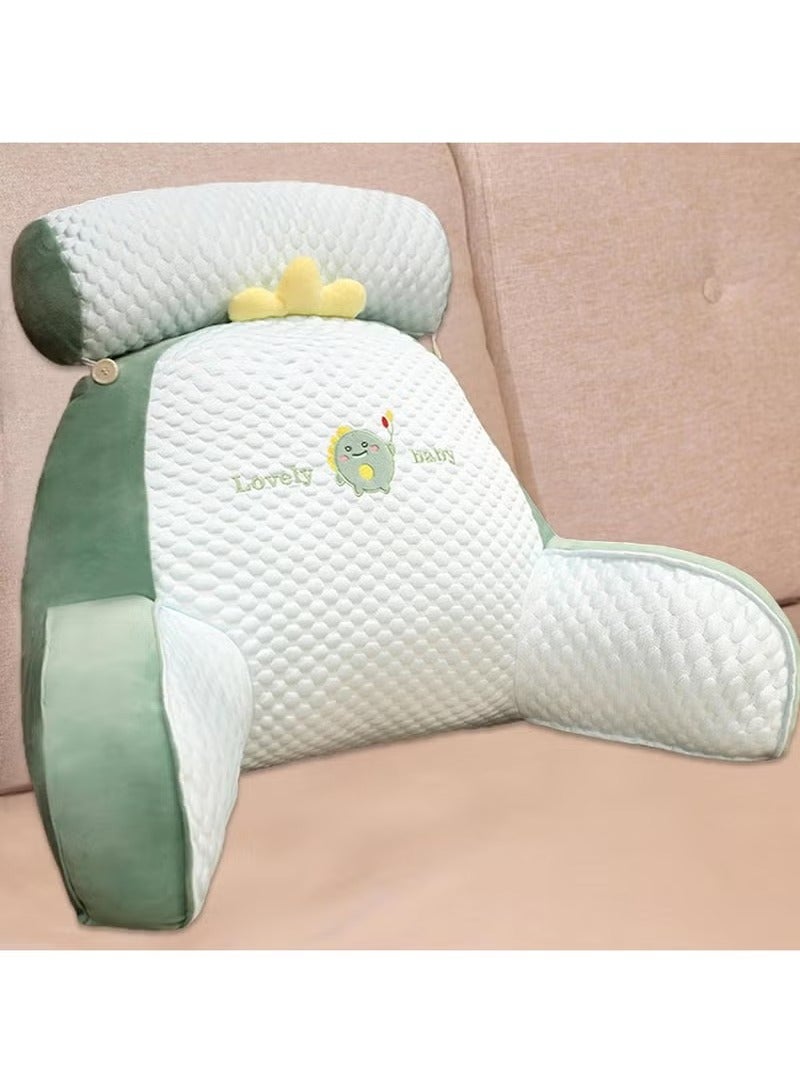Bedside Sofa Pillow Backrest Reading Pillow Sitting Pillow Shredded Memory Foam Reading Pillow With Detachable Neck Roll  - Image 1