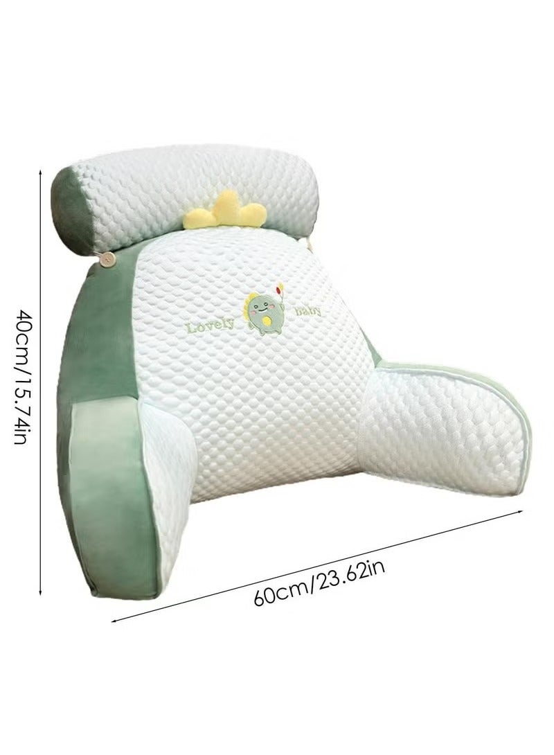 Bedside Sofa Pillow Backrest Reading Pillow Sitting Pillow Shredded Memory Foam Reading Pillow With Detachable Neck Roll  - Image 2