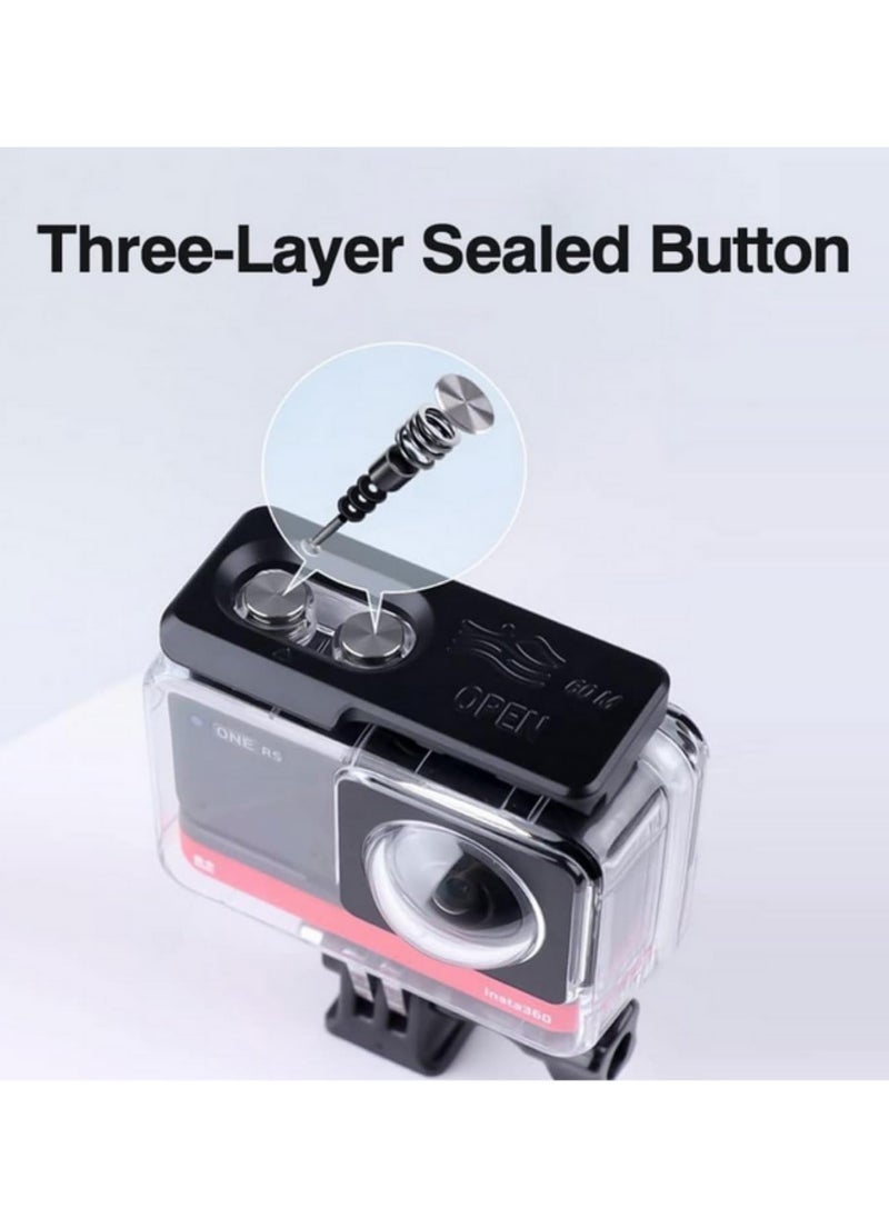 Generic 60m Waterproof Case for Insta360 ONE RS 360 Camera Underwater Protective Housing Diving Snorkeling Accessory for Insta 360 Panoramic Edition Action Camera  - Image 5