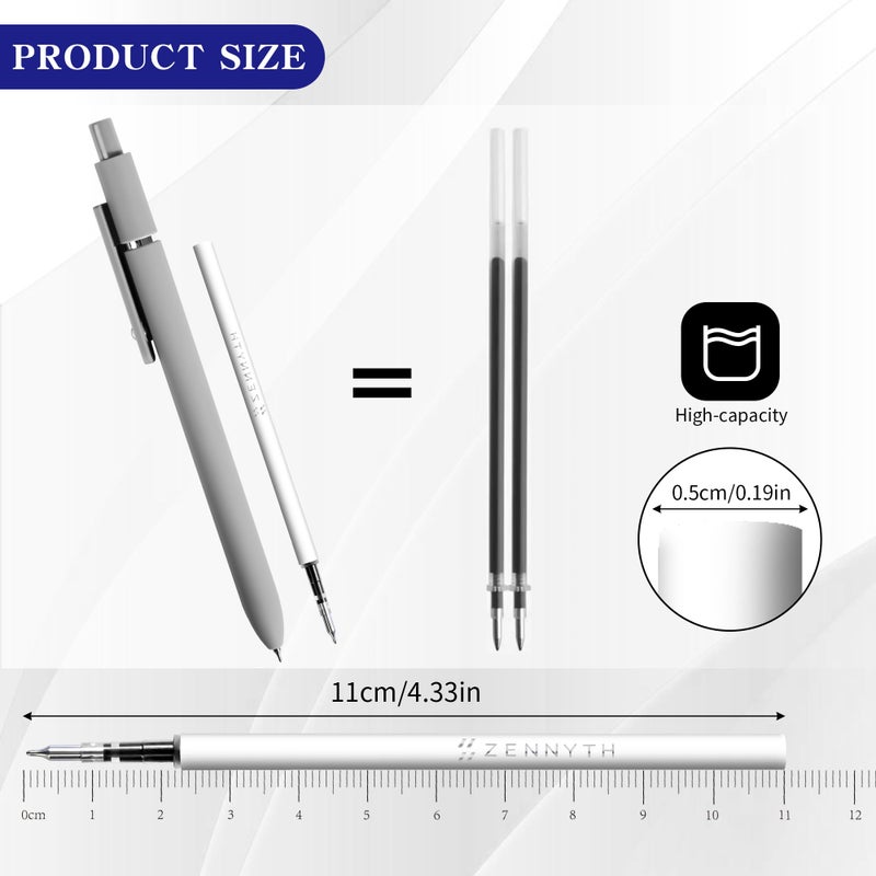 CFDXK Gel Pen Refills 0.5 for Click pens with Spring, Quick Drying Ink Pen Refills Black Smooth Writing pens for Journaling (0.5 MM Fine Tip, Pack of 10) - Image 4