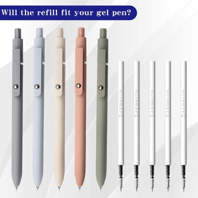 CFDXK Gel Pen Refills 0.5 for Click pens with Spring, Quick Drying Ink Pen Refills Black Smooth Writing pens for Journaling (0.5 MM Fine Tip, Pack of 10) - Image 2