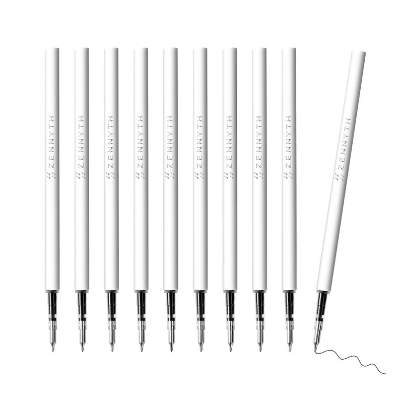 CFDXK Gel Pen Refills 0.5 for Click pens with Spring, Quick Drying Ink Pen Refills Black Smooth Writing pens for Journaling (0.5 MM Fine Tip, Pack of 10) - Image 1