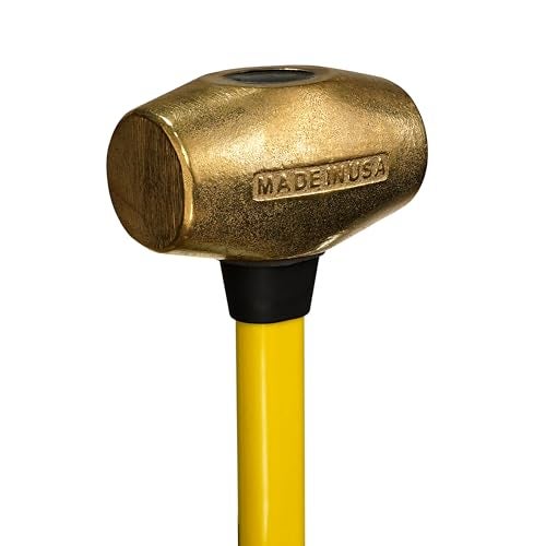 ABC HAMMERS 25 Brass Sledge Hammer 6 lb USA Made NonSparking Hammer with Fiberglass Handle Double Faced Head ABC6BFBS - Image 3