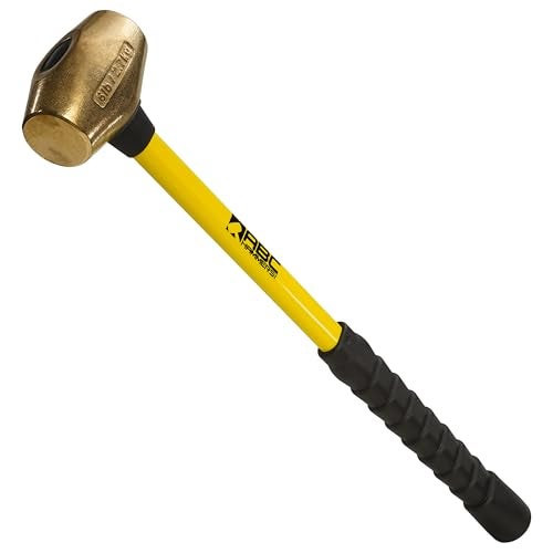 ABC HAMMERS 25 Brass Sledge Hammer 6 lb USA Made NonSparking Hammer with Fiberglass Handle Double Faced Head ABC6BFBS - Image 1