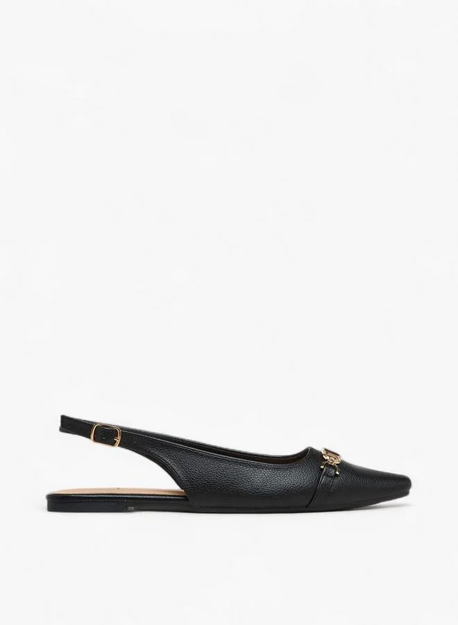 Metallic Accent Shoes with Buckle Strap