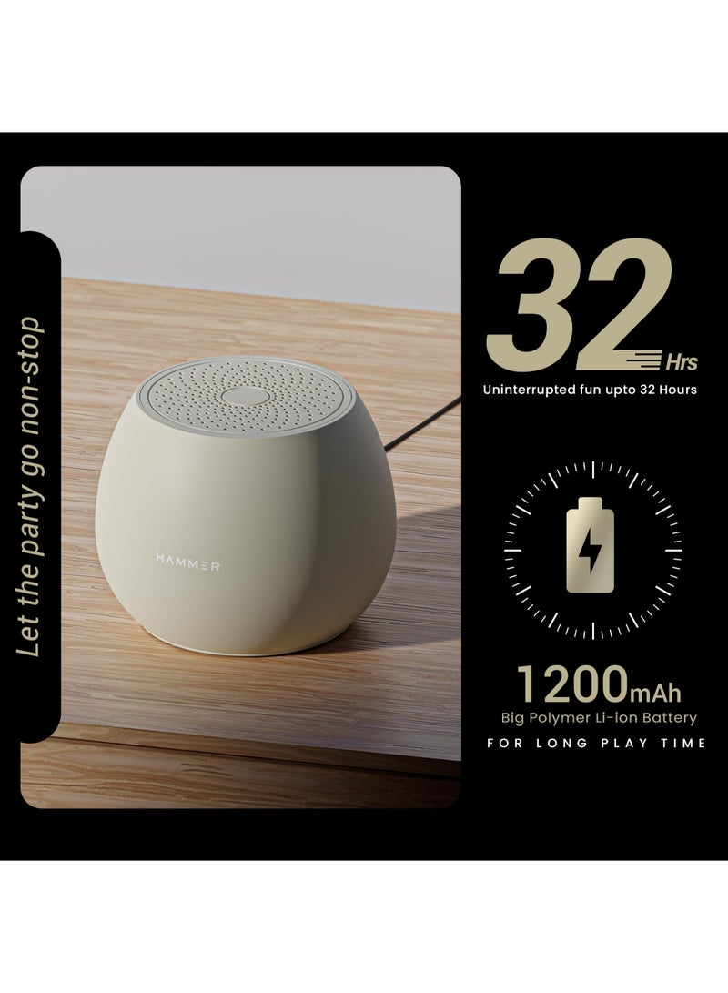 Hammer Renewed - Drop 5W Bluetooth Wireless Speaker with Twin Pairing, 1200 mAh Battery, 100H Standby Time, TWS Function, TF Card, USB Slot, Auto-Pairing, in-Built Mic, Type-C Charging, 52mm Driver (Green) - Image 3