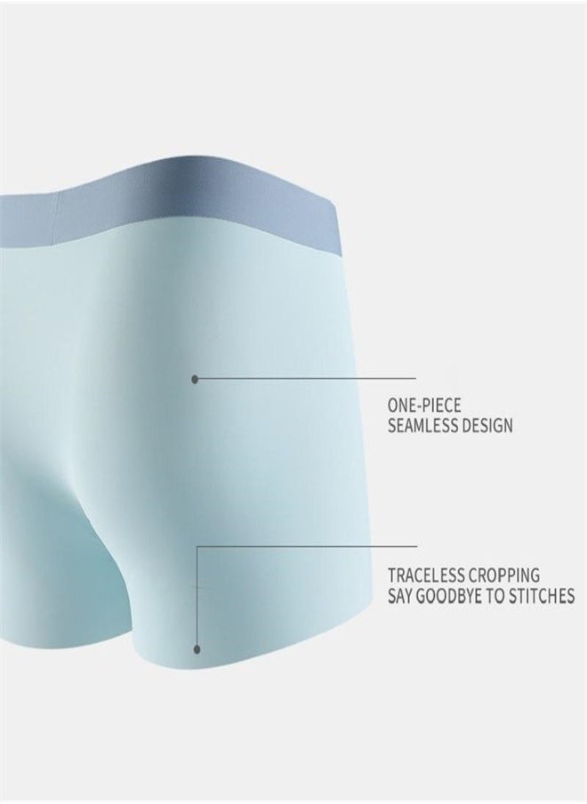 MIIOW - 3Pcs Ice Silk Man Underwear Boxer Metal Fiber Antistatic Men Underpants Seamless Cut Hem Men's Panties Boxers Shorts Trunk - Image 1