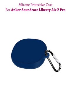 NIBEMINENT Silicone Protective Case Cover For Anker SoundCore Liberty Air 2 Pro - Dark Blue  - Image 1