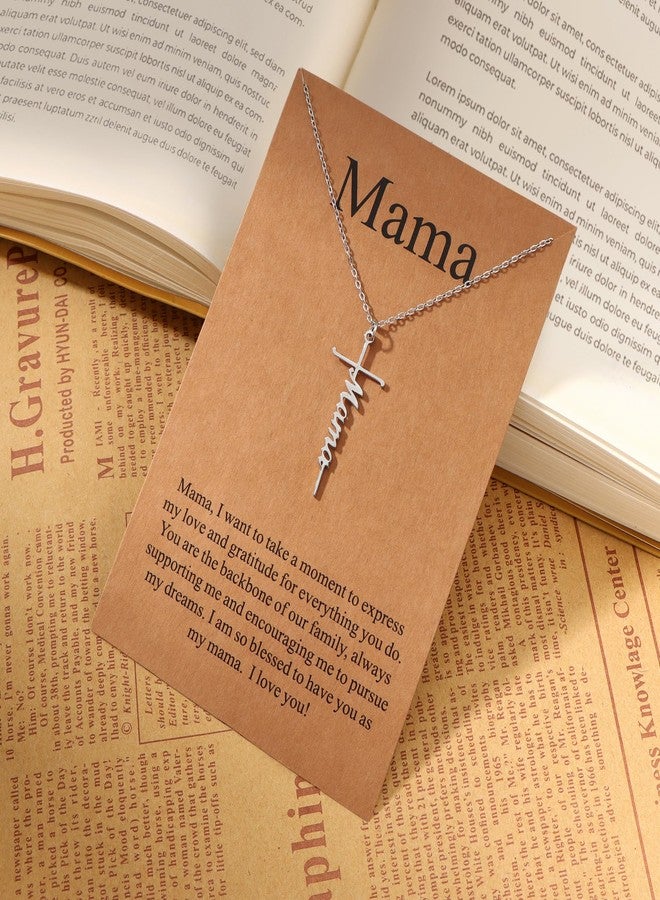 Lcherry Faith Cross Pendant Necklace for Women Religious Christian Jewelry Mother's Day Gifts for Women, Stainless Steel, No Gemstone - Image 5