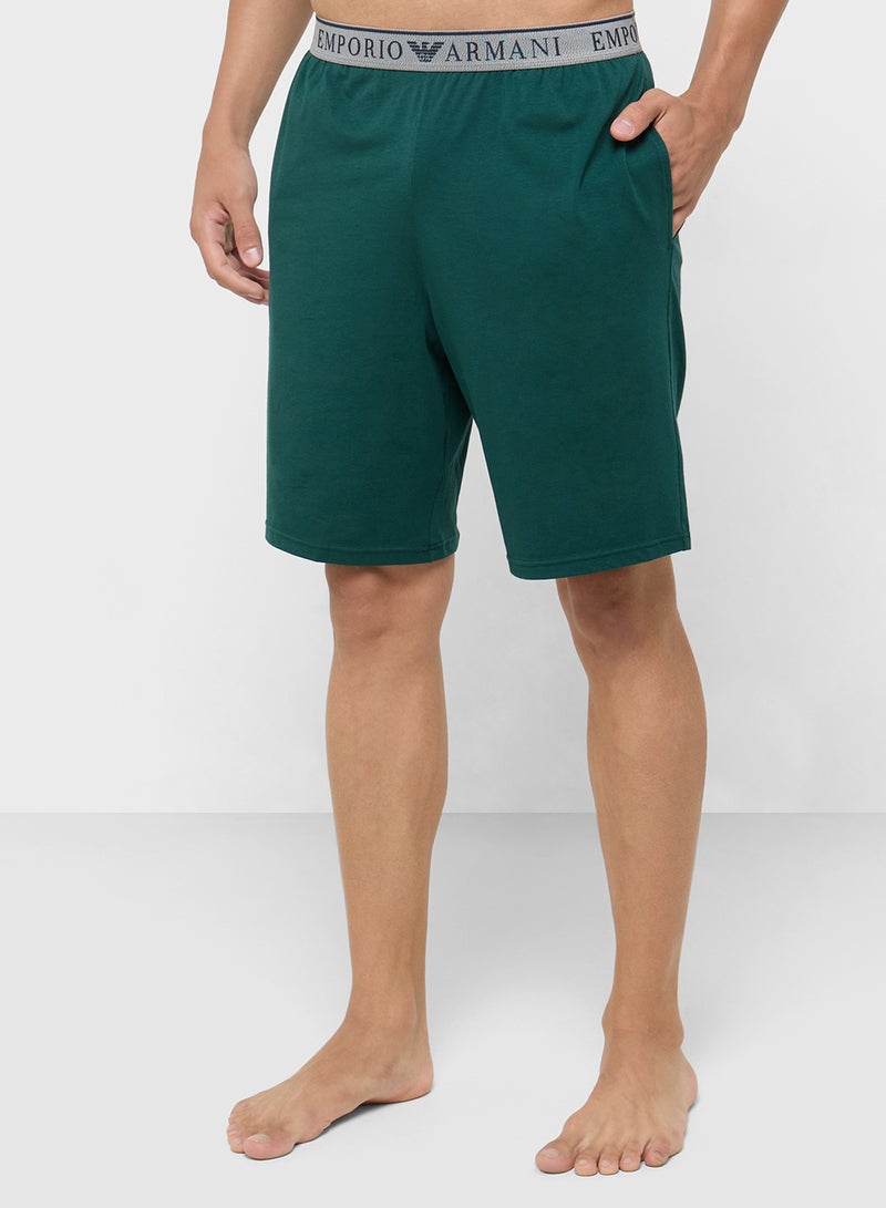 امبوريو ارماني طقم تي شيرت وشورت بشعار - Image 4