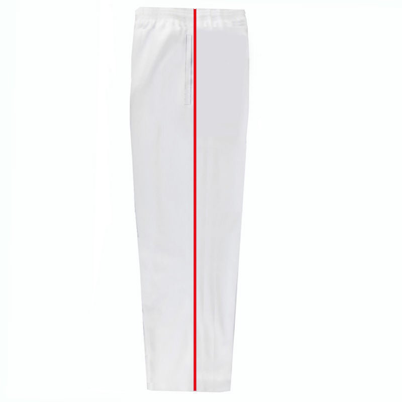 Boys And Girls Pure White Sports Pants With One Or Two Stripes For Middle And High School Students, Elementary School Students' Uniform Pants With Red, Yellow, And Green Stripes - Image 1