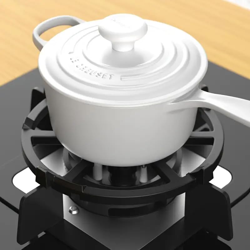 LEKORED Universal Non Slip Black Carbon Steel Wok Stove Rack Support Rack Stand for Burner Gas Stove Hobs Cooker Kitchen Supplies Cookware Accessories Kitchen Tools Pack of 1 - Image 4