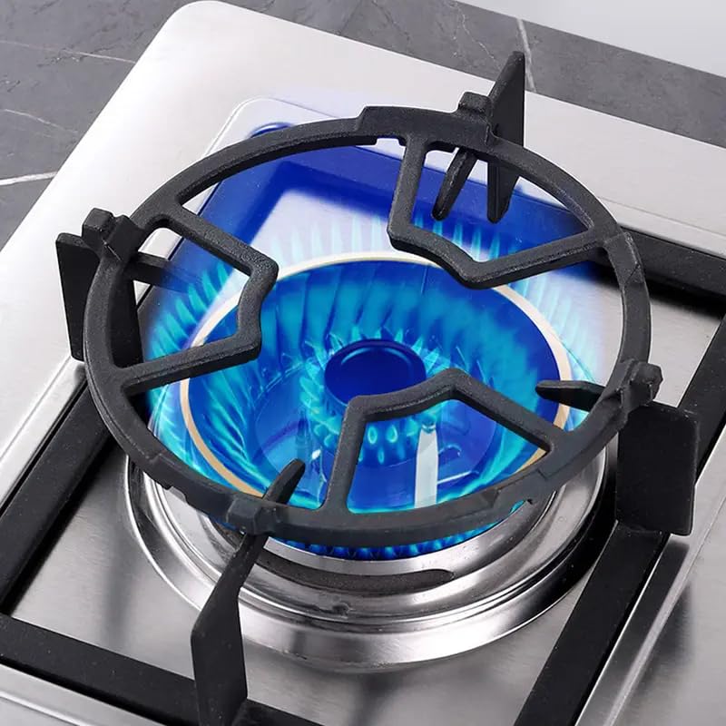 LEKORED Universal Non Slip Black Carbon Steel Wok Stove Rack Support Rack Stand for Burner Gas Stove Hobs Cooker Kitchen Supplies Cookware Accessories Kitchen Tools Pack of 1 - Image 3